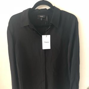 Theory Black Silk Shirt